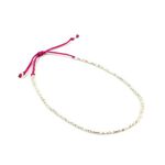 Karen Silver Beads Single Cord Anklet,Pink, swatch