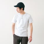 Stretch Flyknit Henley Neck T-Shirt / Short Sleeves,White, swatch