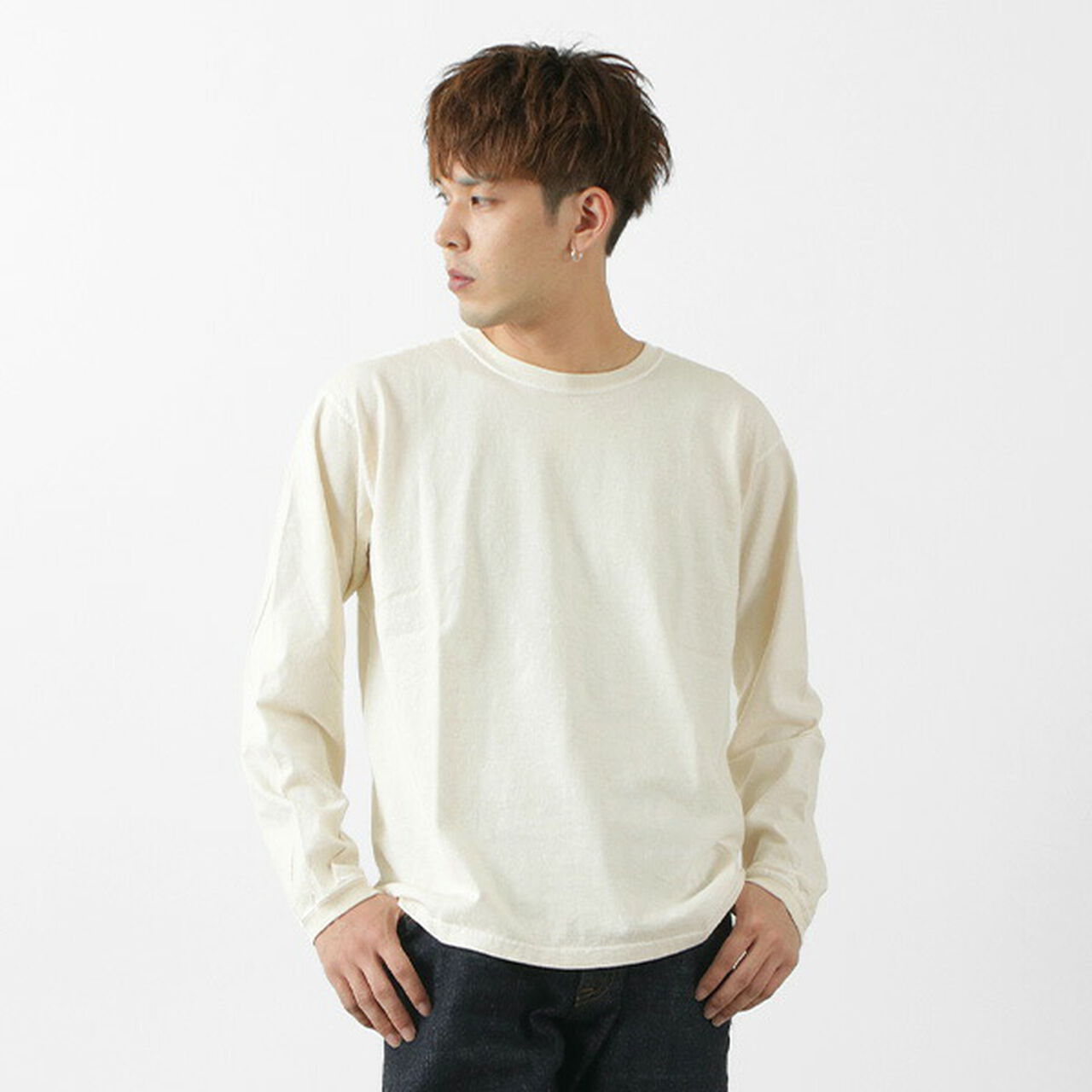 Long sleeve crew T-shirt,P.Natural, large image number 0