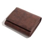 Pueblo leather compact wallet,Brown, swatch