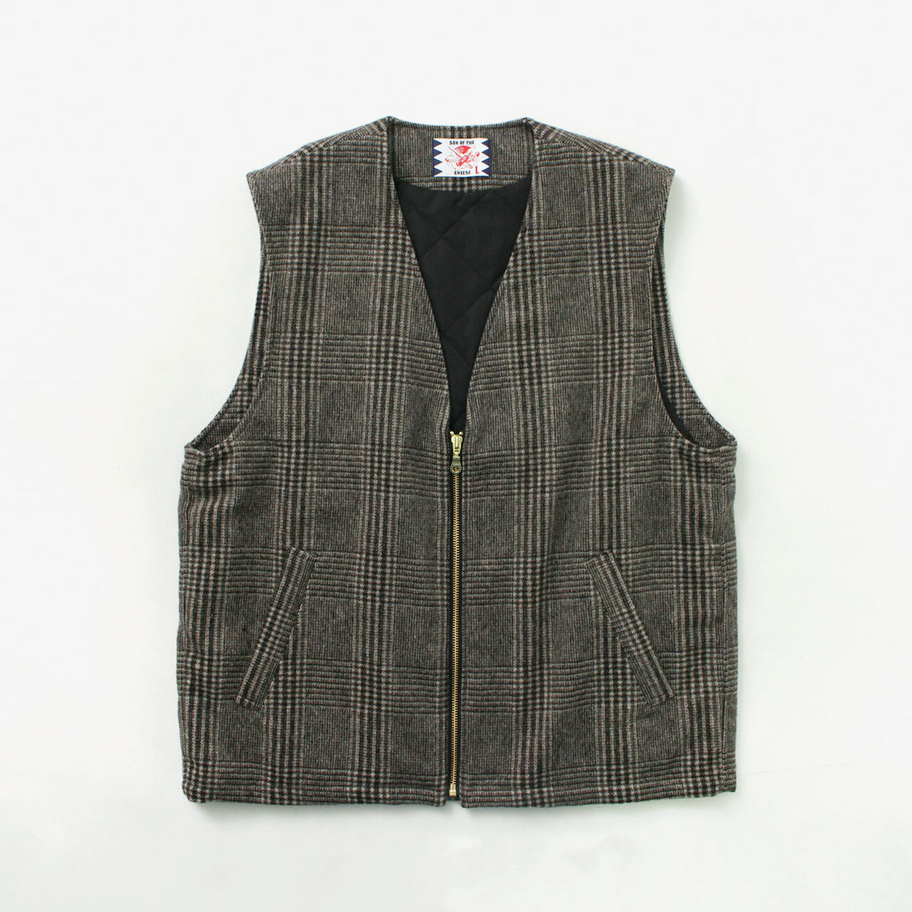 Check Wool Vest,, large image number 0