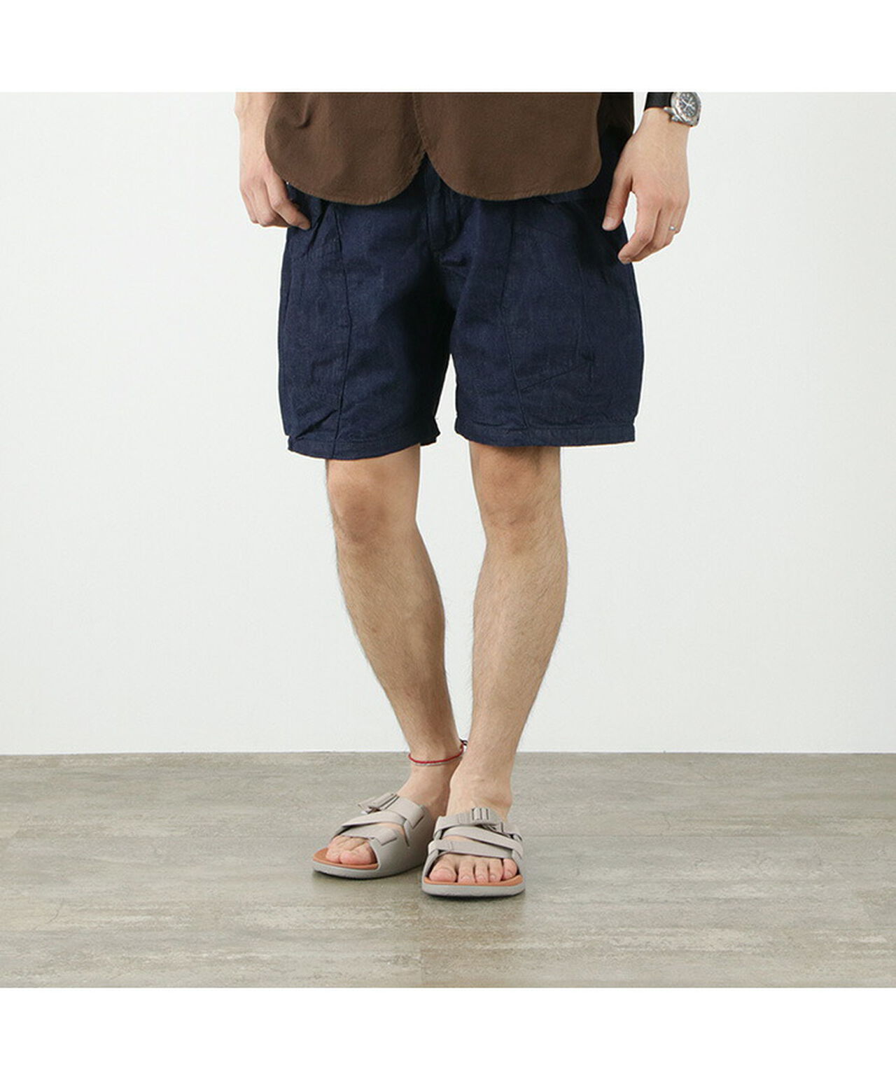 F4166 denim camp shorts,, large image number 4