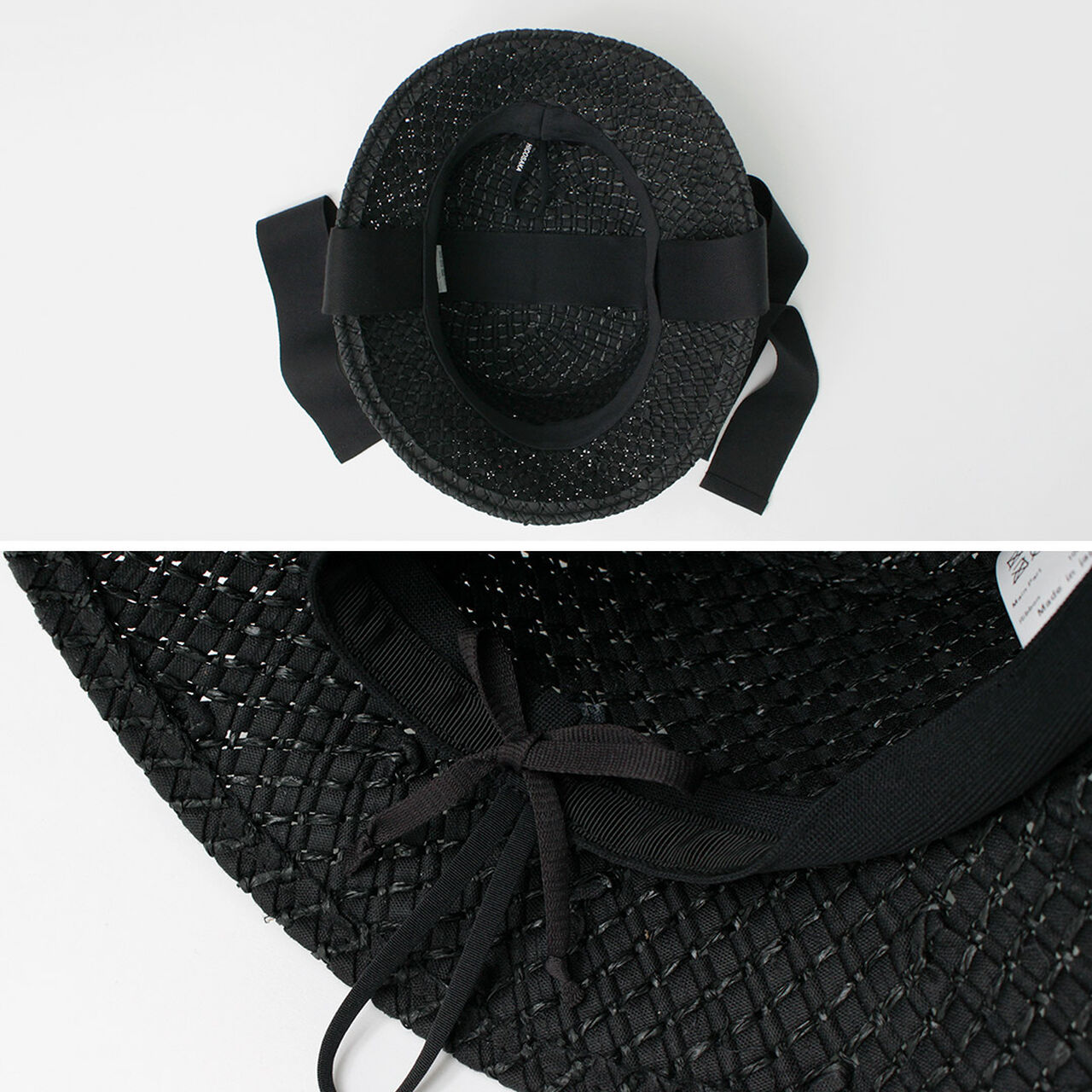 Paper Knit Bucket Ribbon Hat,, large image number 7