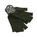 Fingerless knit gloves,MossGreen, swatch