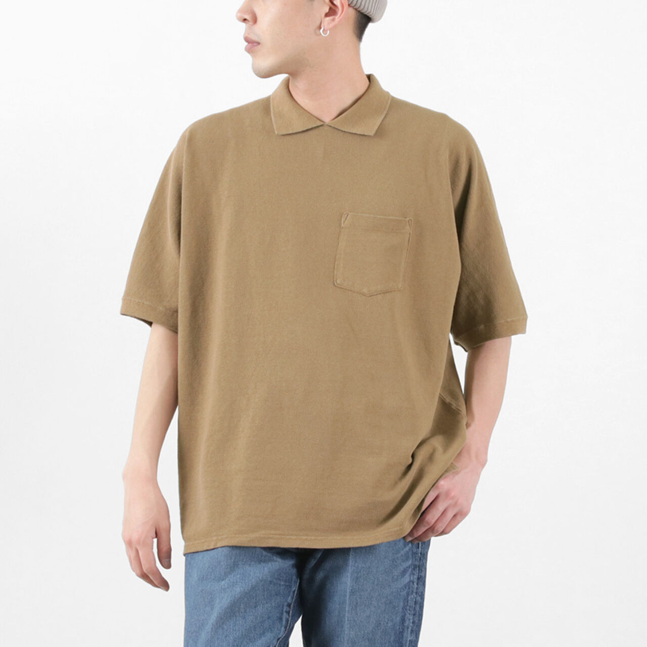 16/- raffia seed stitch T-Shirt,Brown, large image number 0