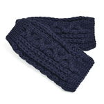 Cable Knit Mittens,Navy, swatch