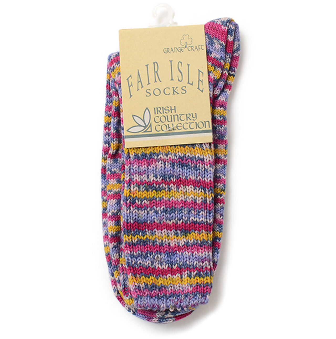 Fair Isle Wool Socks,Purple, large image number 0