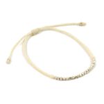 Karen Silver Bead Wax Cord Anklet,White, swatch