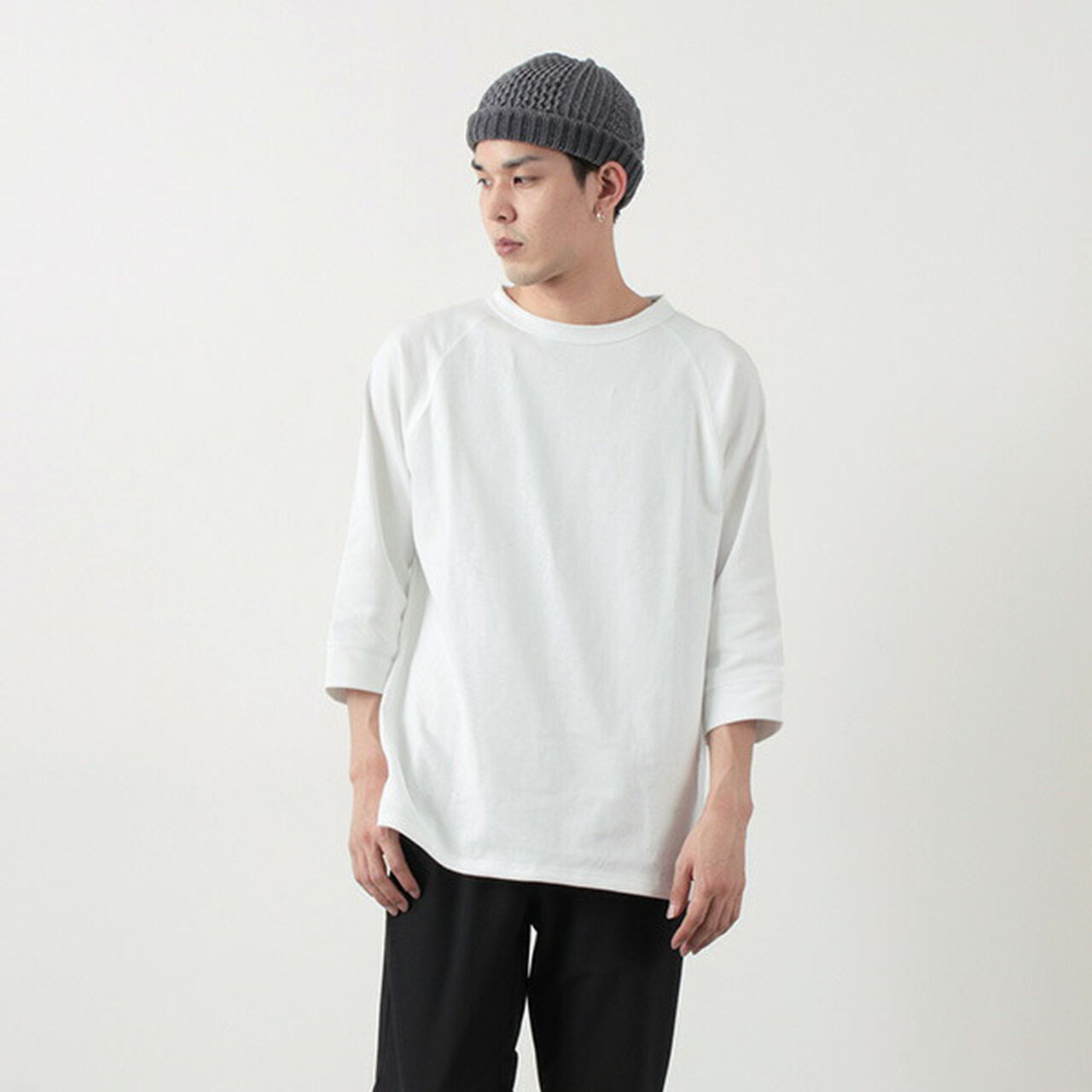 Hemmed Jersey Cotton Crew Neck Cut & Sew,, large image number 12