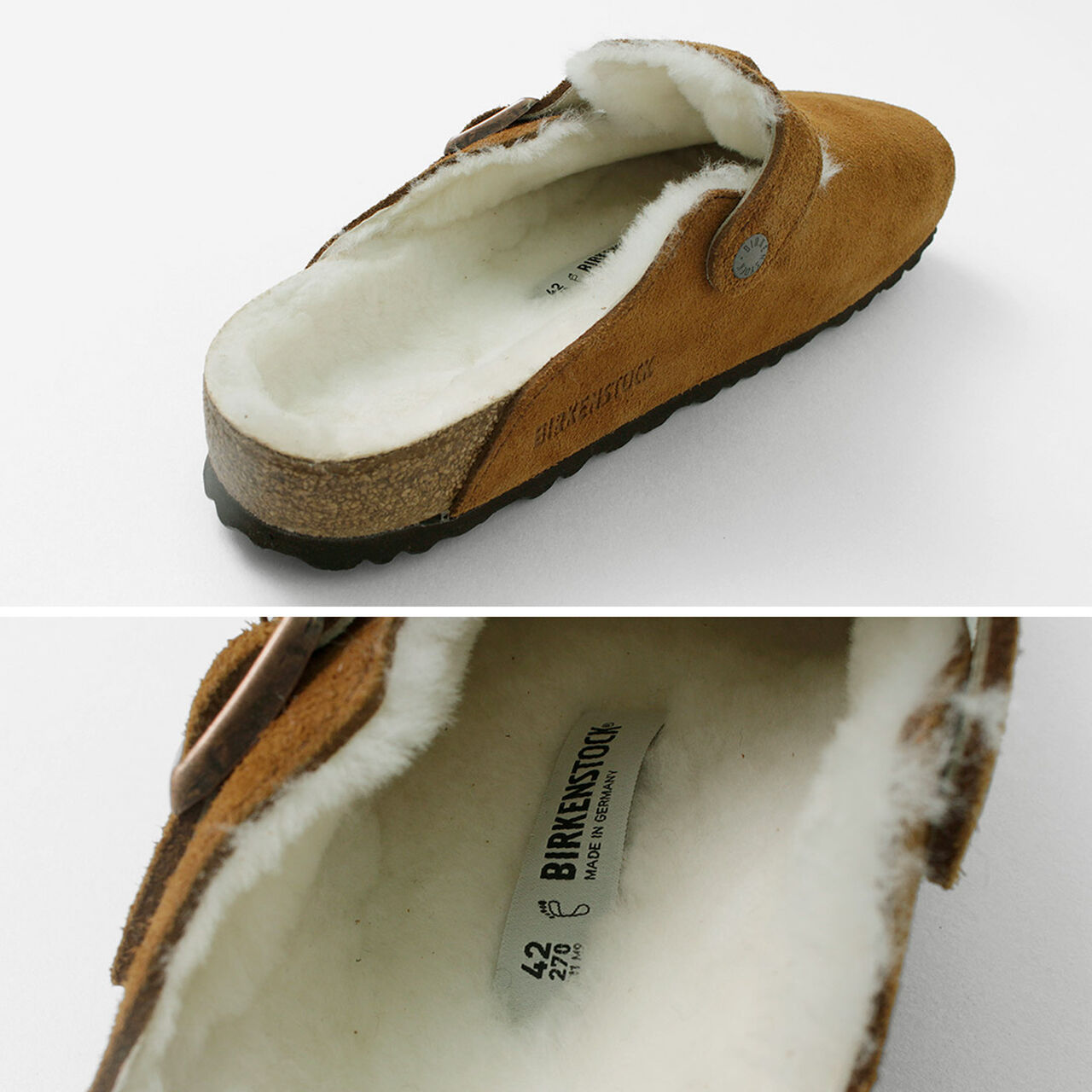 Boston Shearling Suede Leather Fur Sandals,, large image number 7