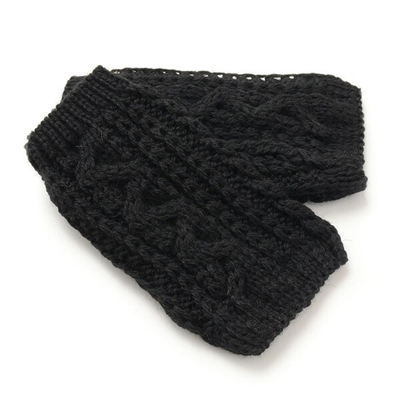 Cable Knits Mittens,Black, large image number 0