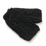Cable Knit Mittens,Black, swatch