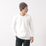 Waffle Thermal Long Sleeve Crew Neck T-Shirt,White, swatch