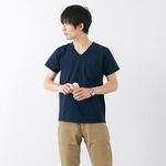 Colour coded short sleeve V-neck pocket T-shirt,Navy, swatch