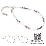 Natural Stone Anklet,Blue, swatch