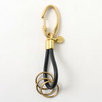 Carabiner & Leather Combination Keyring,Black, swatch