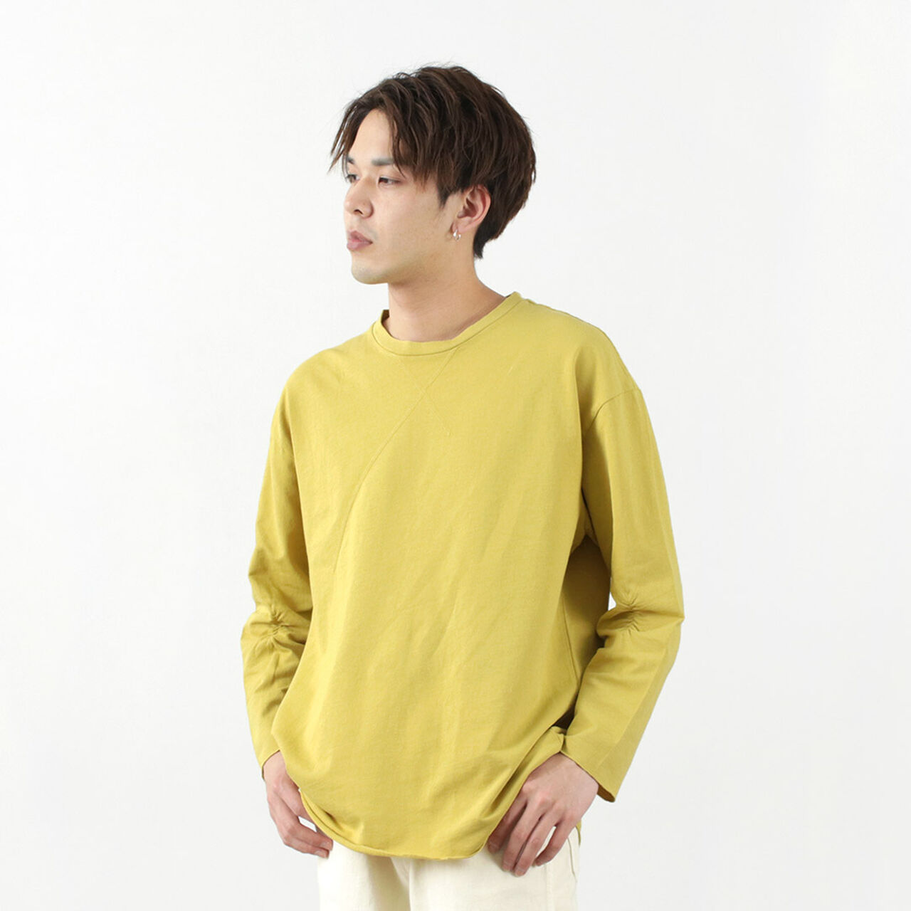 Inlay Long Sleeve T-shirt,Yellow, large image number 0