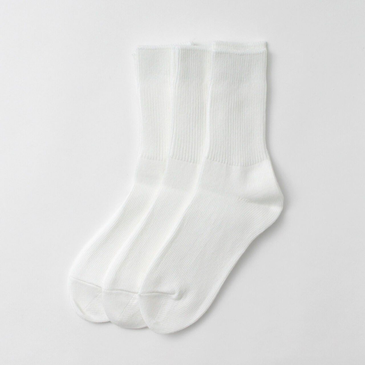 R1427 Organic Daily 3 Pack Ribbed Crew Socks,White, large image number 0