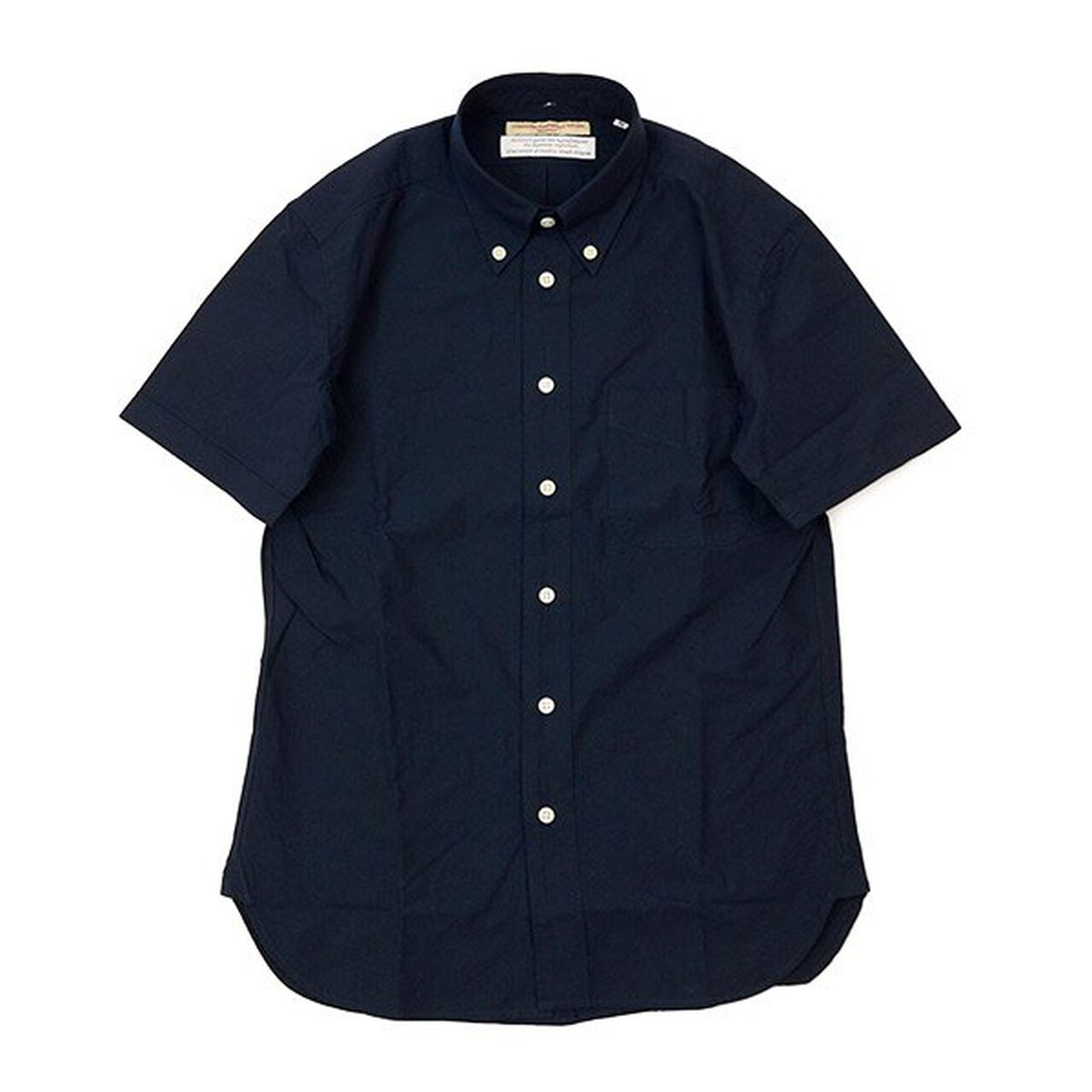Linen Cotton Dump Short Sleeved Button Down Shirt,Navy, large image number 0