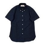 Linen Cotton Dump Short Sleeved Button Down Shirt,Navy, swatch