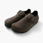 LONDON / Oiled Leather Oiled Nubuck Leather,Brown, swatch