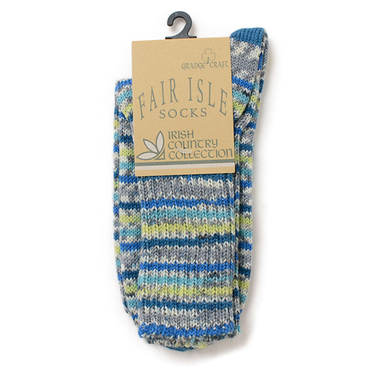 Fair Isle Wool Socks,Blue, large image number 0