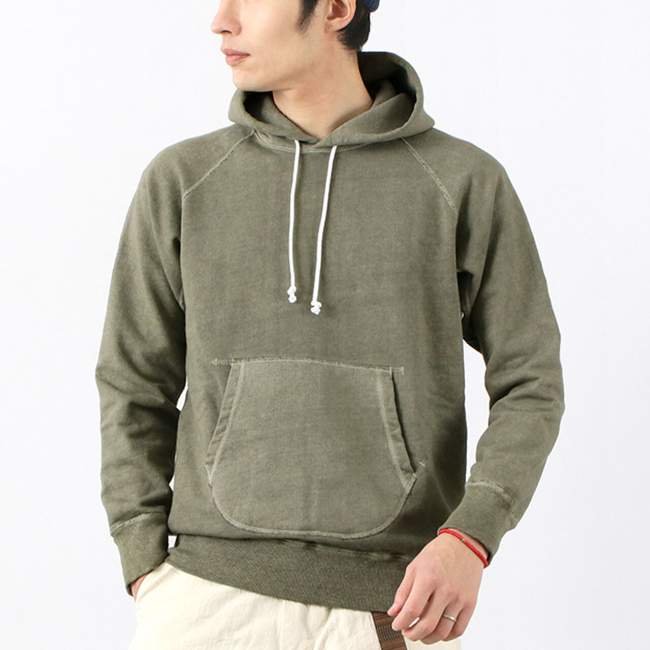 Color Special Order Raglan Pullover Hooded Sweatshirt,P-R.Khaki, large image number 0