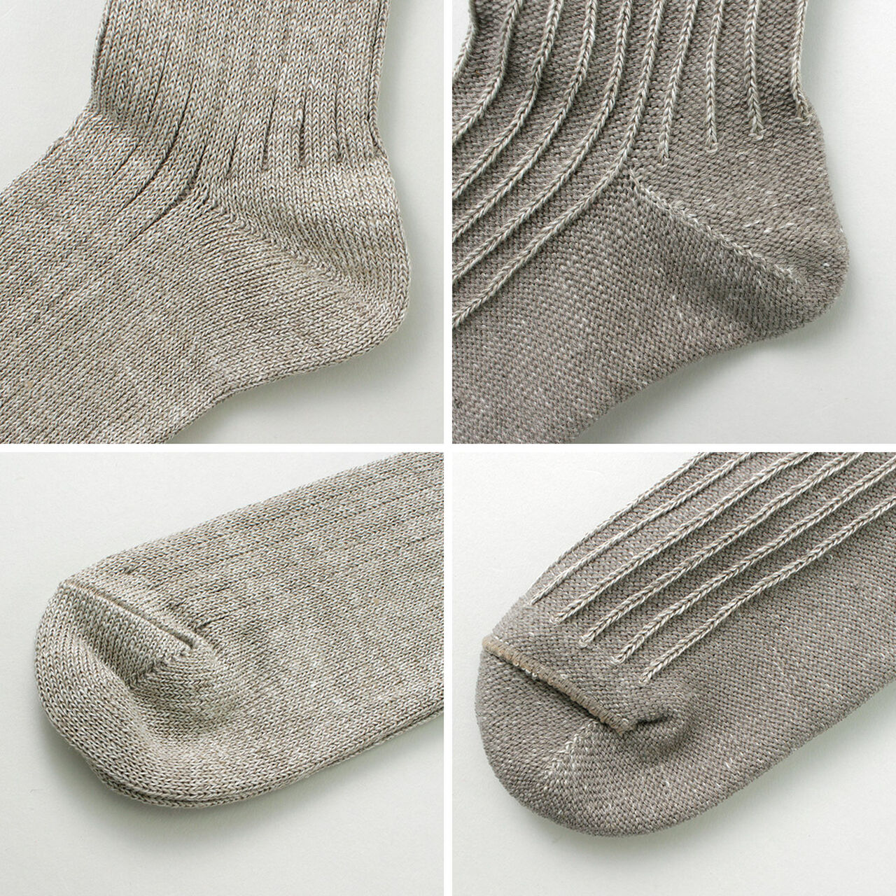 R1462 Short linen cotton ribbed socks,, large image number 6