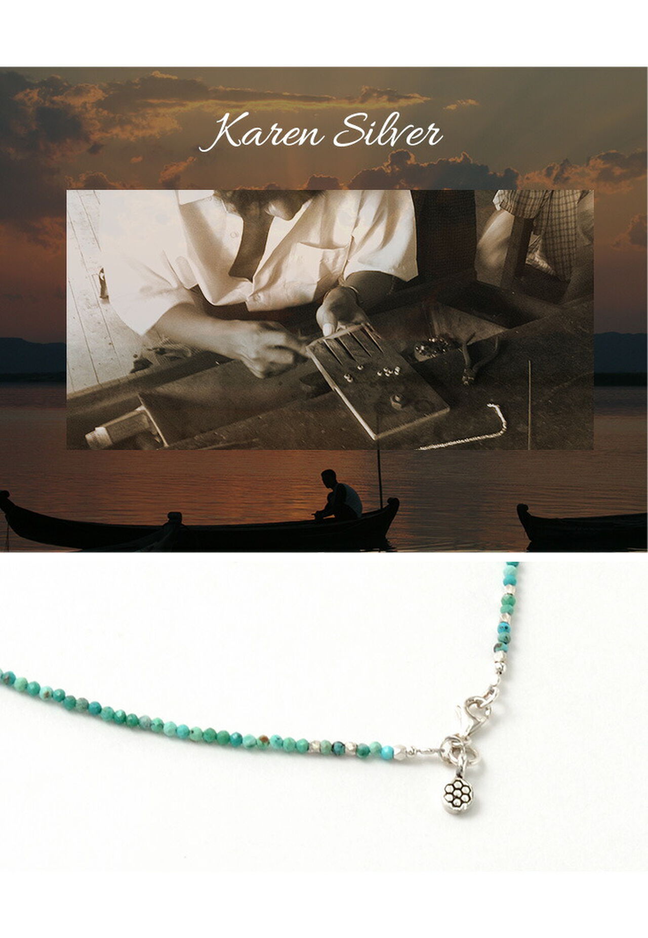 Turquoise 2mm Cut Beads Necklace / Anklet,, large image number 4