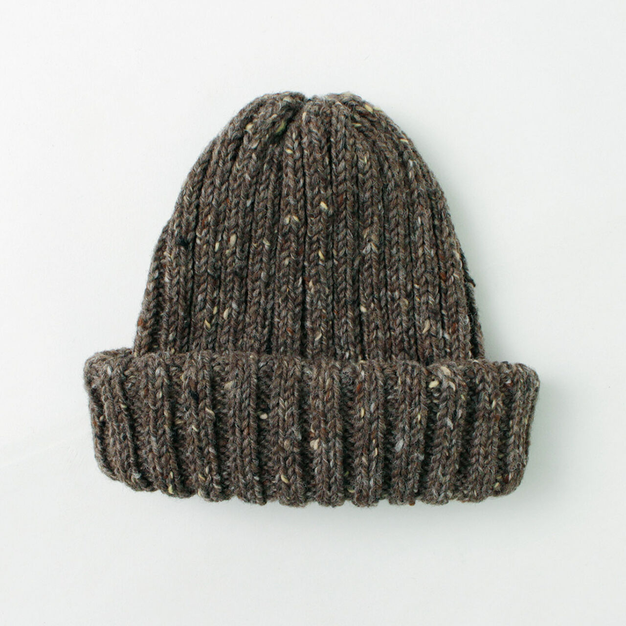 BW nep wool 2×1 bobby cap (double turn-up),, large image number 0