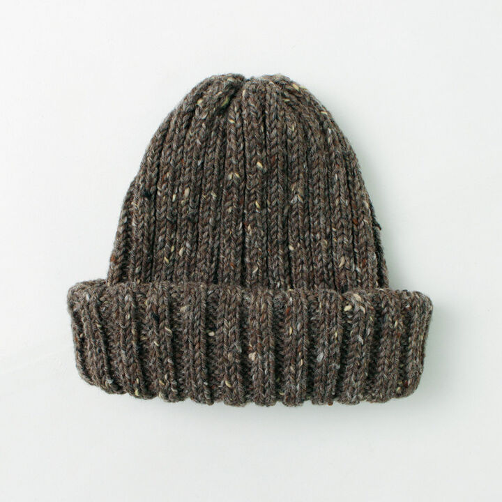 BW nep wool 2×1 bobby cap (double turn-up)