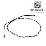 Twisted Chain Notting Cord Anklet,Black, swatch