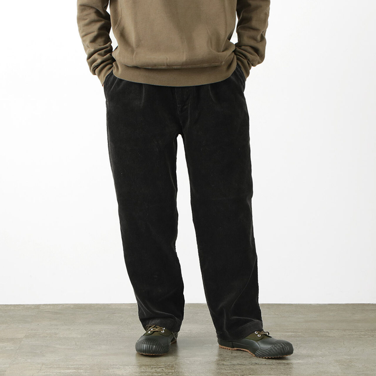 Wide Well Corduroy Pants,Charcoal, large image number 0