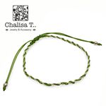 Twisted Chain Knotting Cord Bracelet,Green, swatch