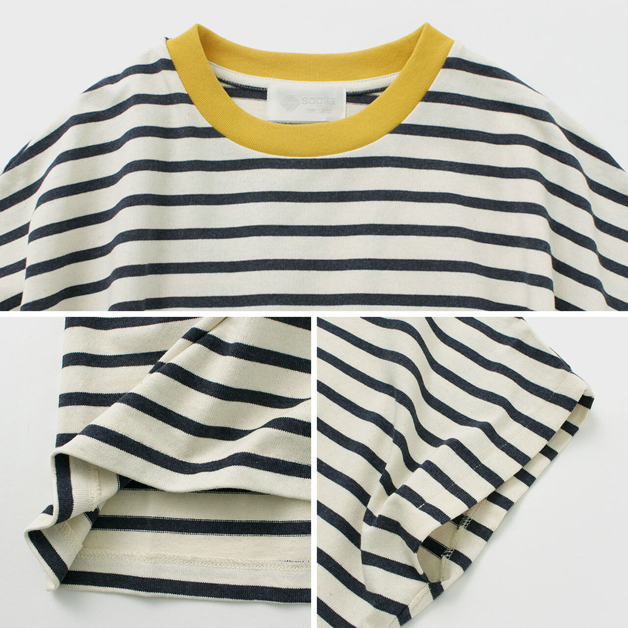 Open End French Sleeve T-Shirt Striped,, large image number 11
