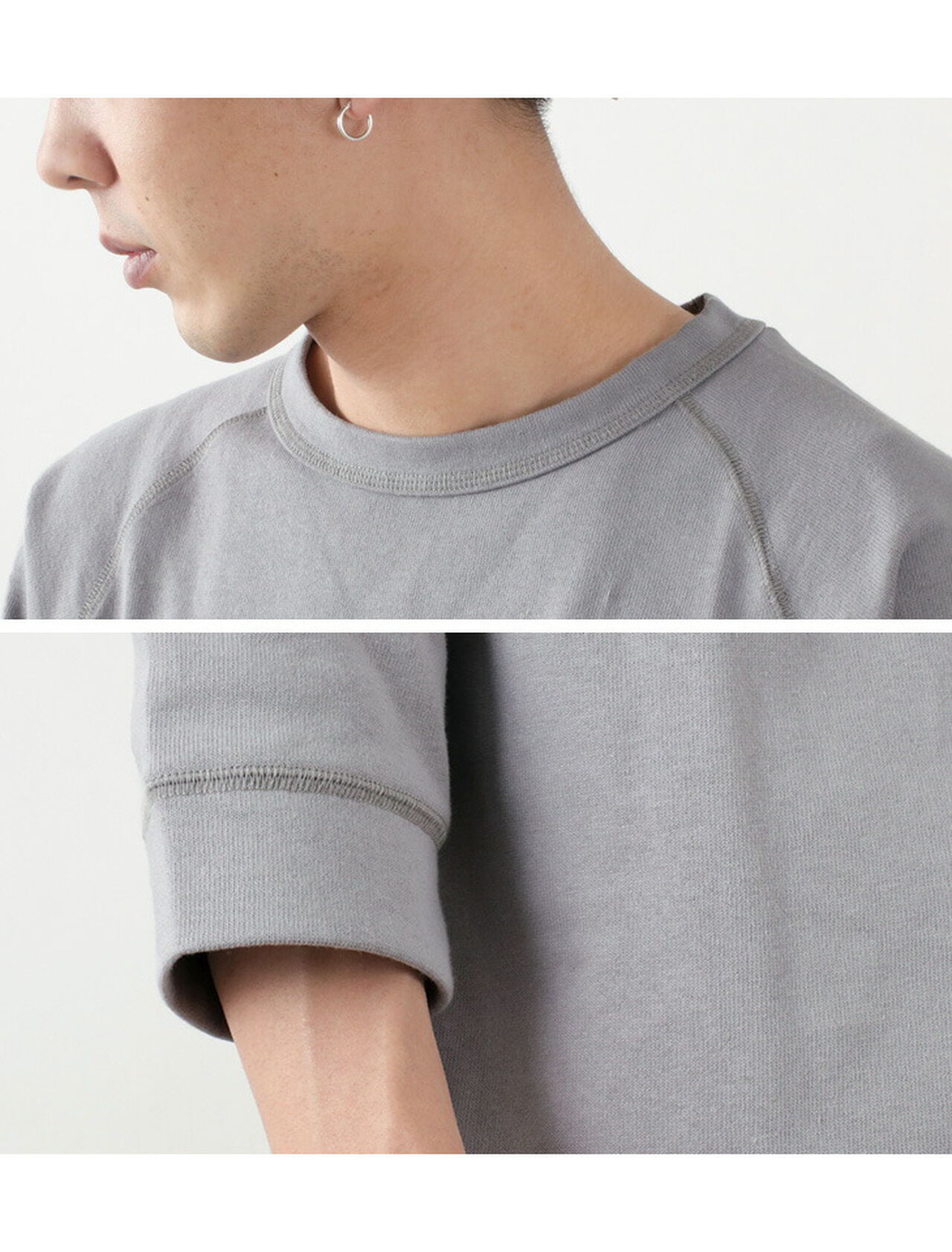 Hemmed Jersey Cotton Crew Neck Cut & Sew,, large image number 7