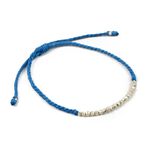 Karen Silver Bead Wax Cord Anklet,Blue, swatch
