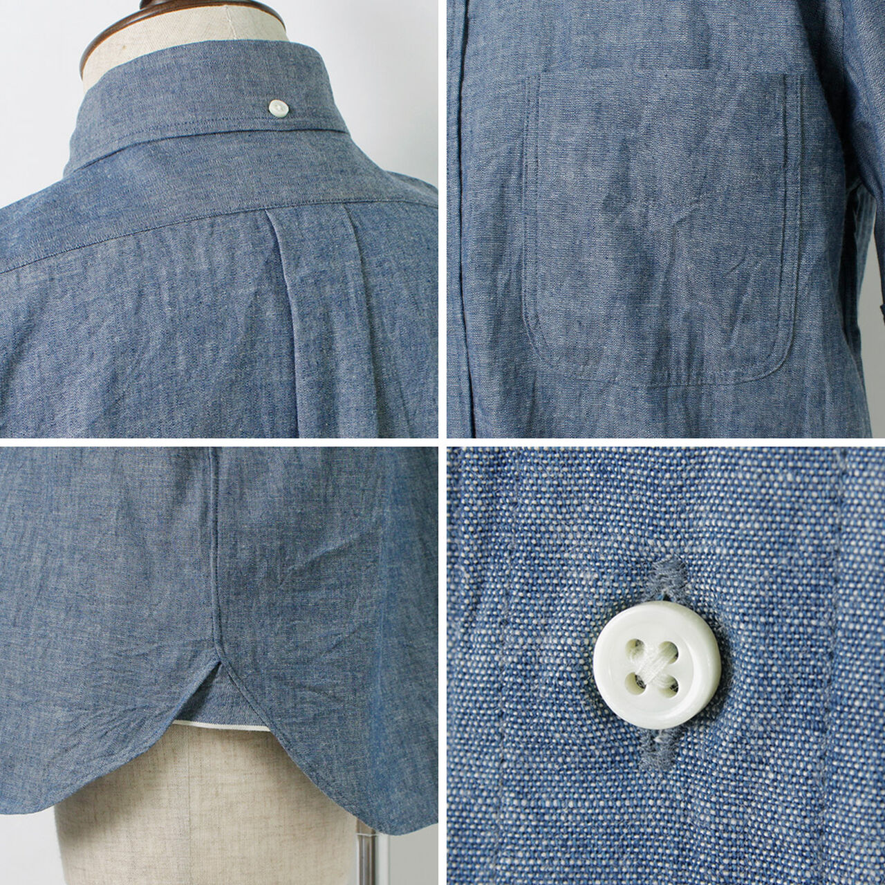 Selvage Chambray S/S Button Down Shirt,, large image number 12
