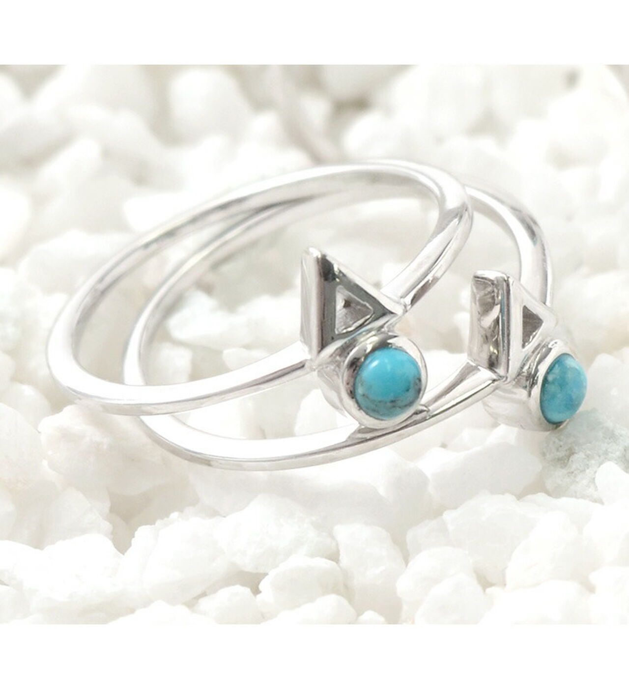 Turquoise Circle Triangle Extra Fine Ring,, large image number 1