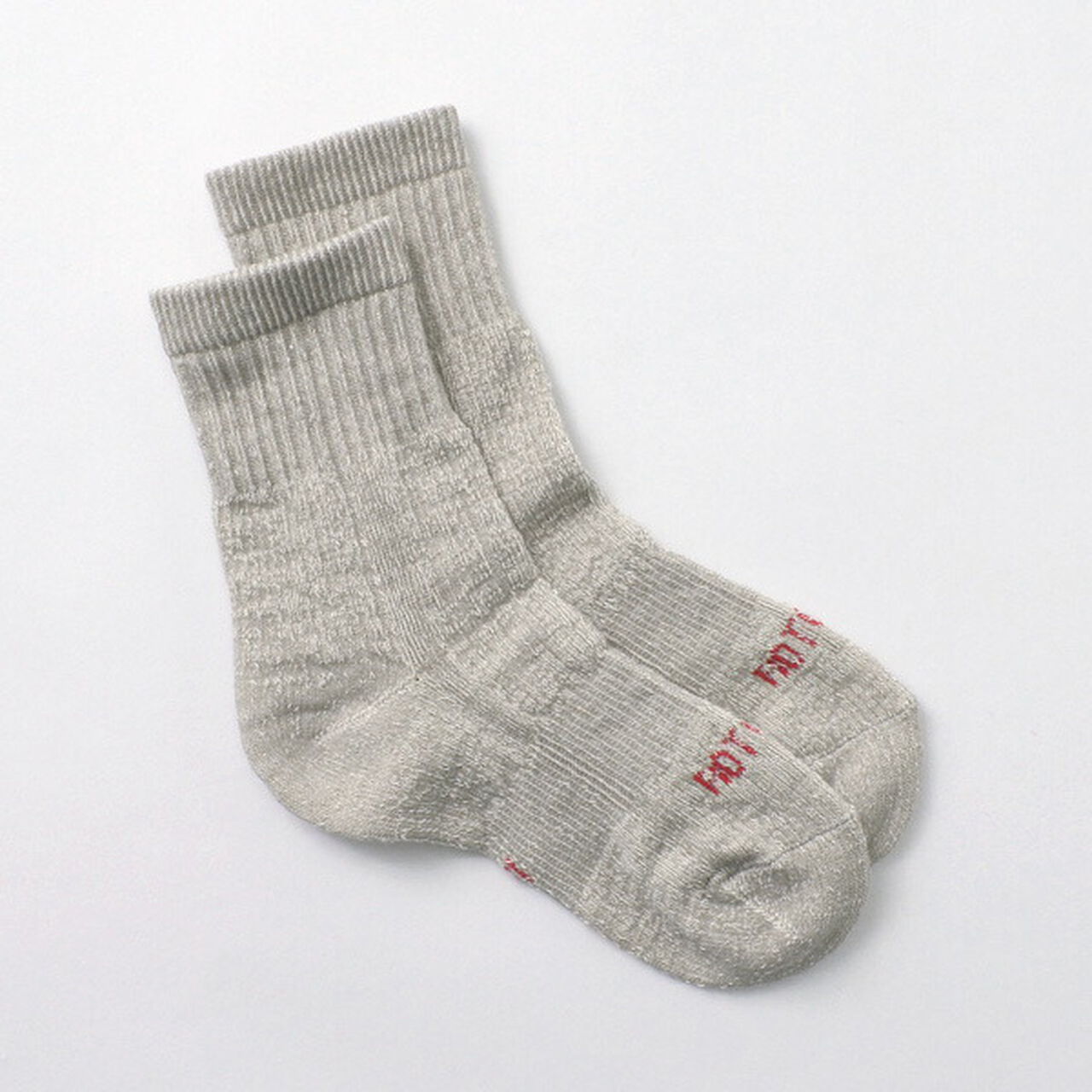 R1380 Double Face Mid Socks Organic Cotton,Grey, large image number 0