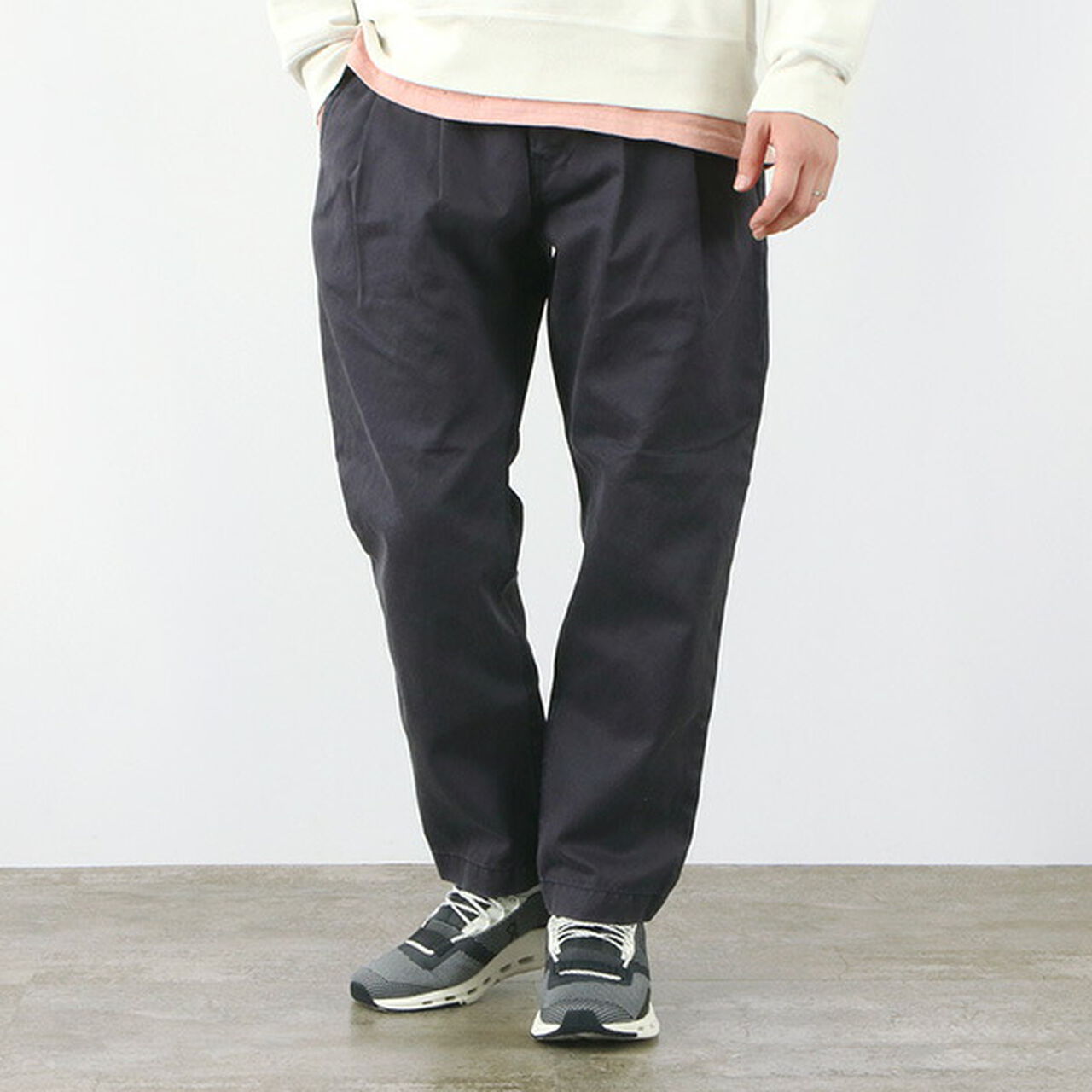 Chino 2-tuck pants,Navy, large image number 0