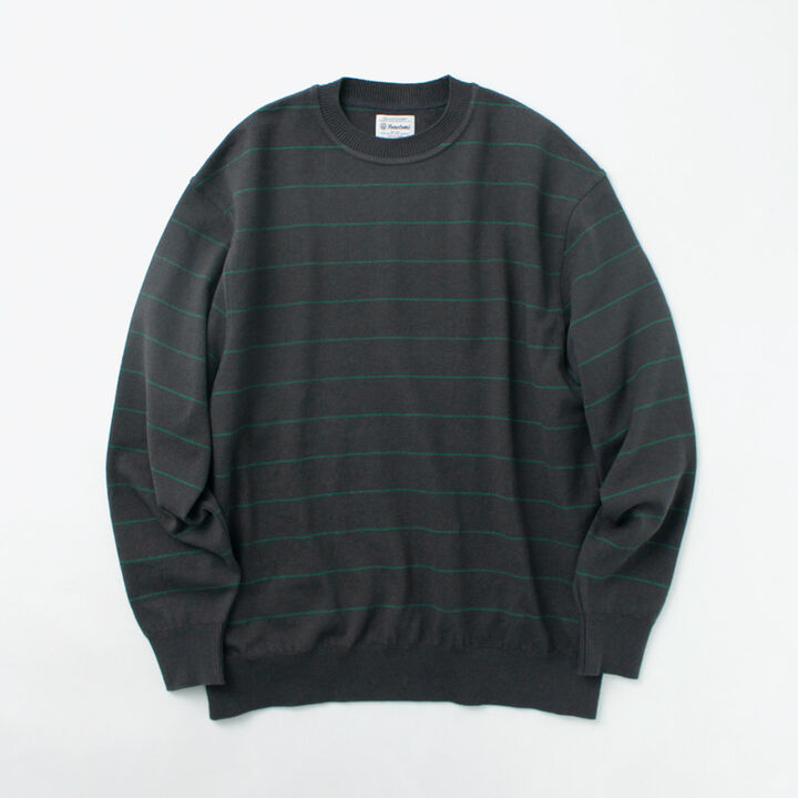 Wave Cotton Knit Pullover Striped