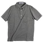 Premium cotton button-down polo shirt/short sleeves,Charcoal, swatch