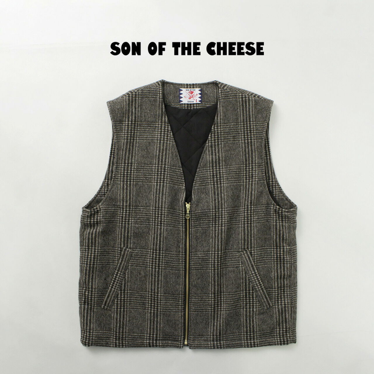 Check Wool Vest,, large image number 1