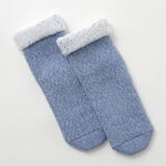 R1387 Double face room socks Thermo fleece,Blue, swatch