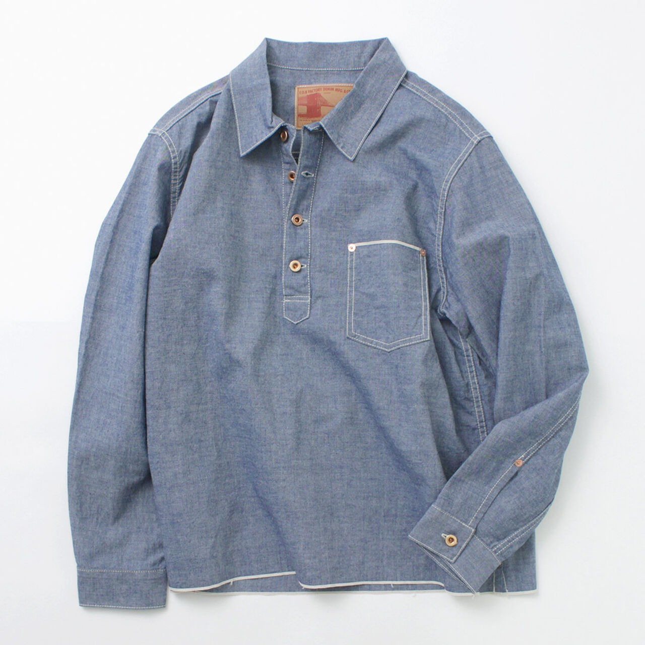 F3487 Chambray pullover shirt,, large image number 6