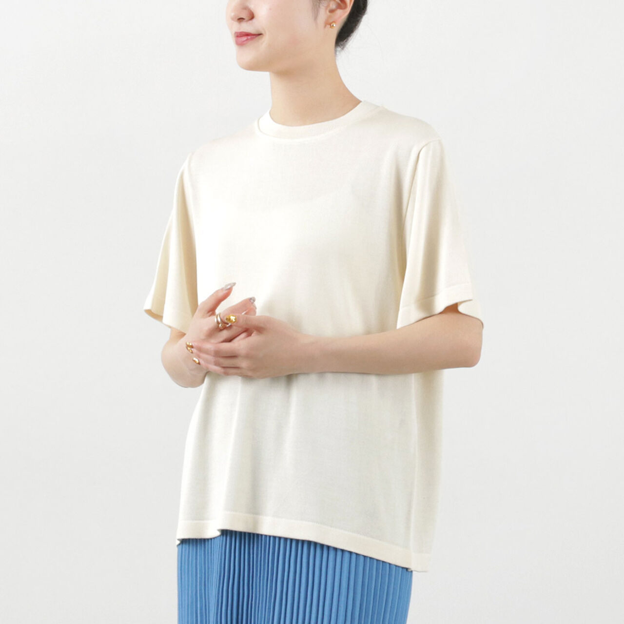 Silk Knit T-Shirt,Row, large image number 0