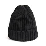 Short Wool Knit Cap,Black, swatch