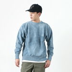 10BD Fleece-Lined Crewneck Sweatshirt, SP treatment/Uneven Dye,Blue, swatch