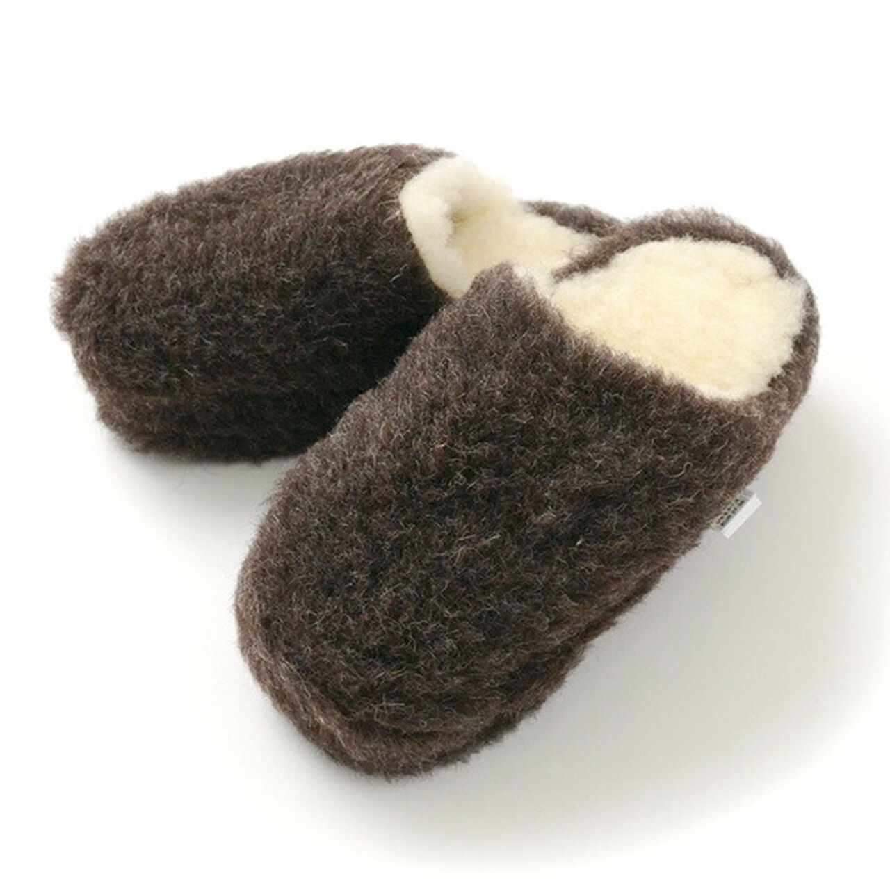 Boa Wool Basic Slippers,DarkBrown, large image number 0